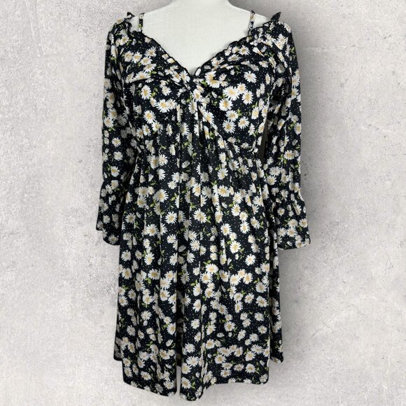 NWT ASOS Daisy Floral Dress Womens Size 10 Sweetheart Neck Tie Shoulder Boho NEW - Picture 2 of 16